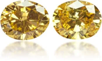 Langerman Diamonds Earrings Natural Orange Diamond Oval 069 ct set