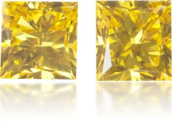 Langerman Diamonds Earrings Natural Yellow Diamond Square 069 ct set