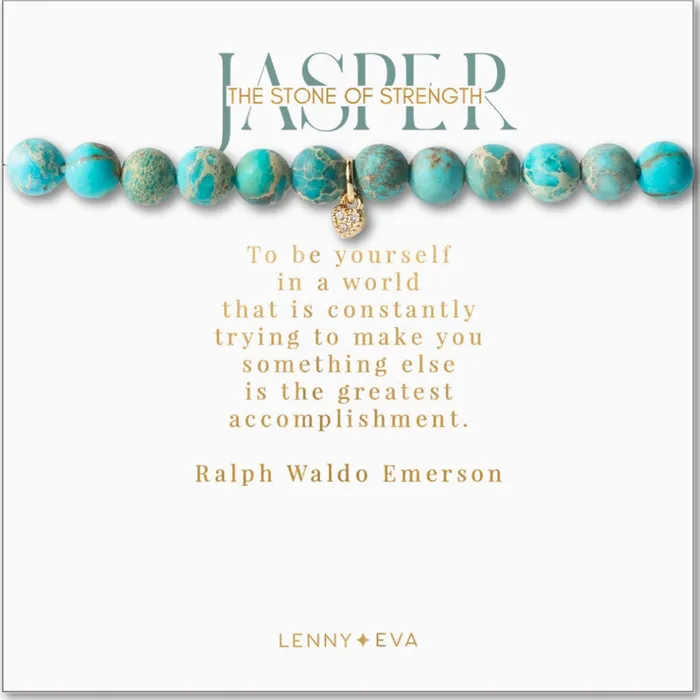 Lenny Eva Charm Necklaces Jaspis HerzCharm EdelsteinArmband 6mm Lenny Eva