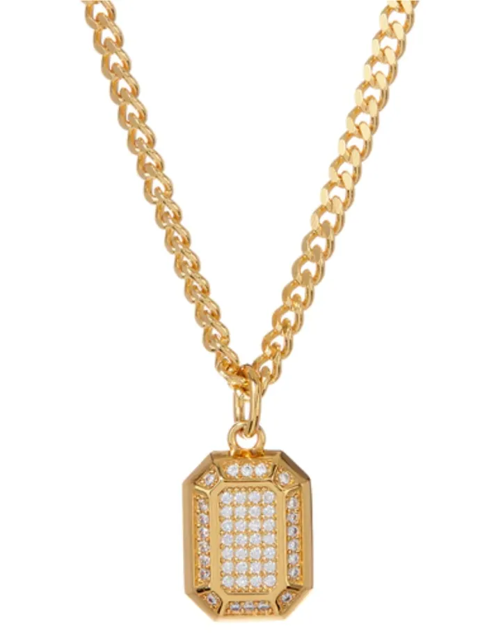 LUV AJ Necklaces Faceted Diamond Pendant Necklace