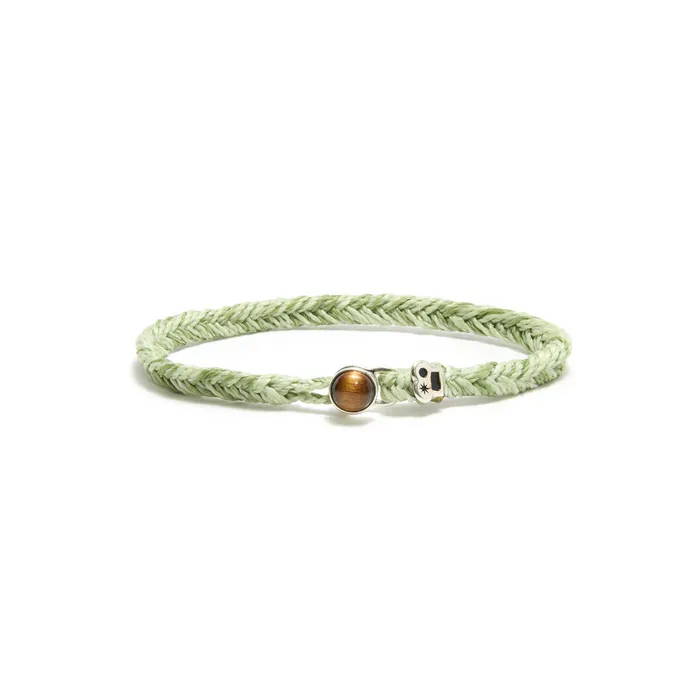 Max Icon Fishtail Button Bracelet in Sage Fleck Scosha Bracelets