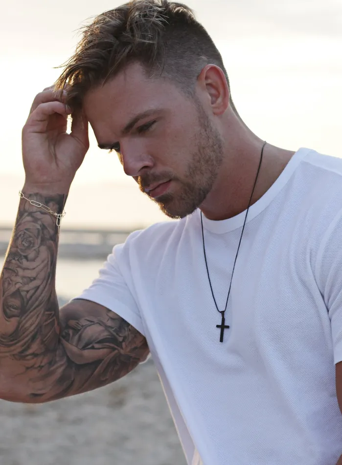 MEDIUM BLACK CROSS NECKLACE FOR MEN We Are All Smith Necklaces