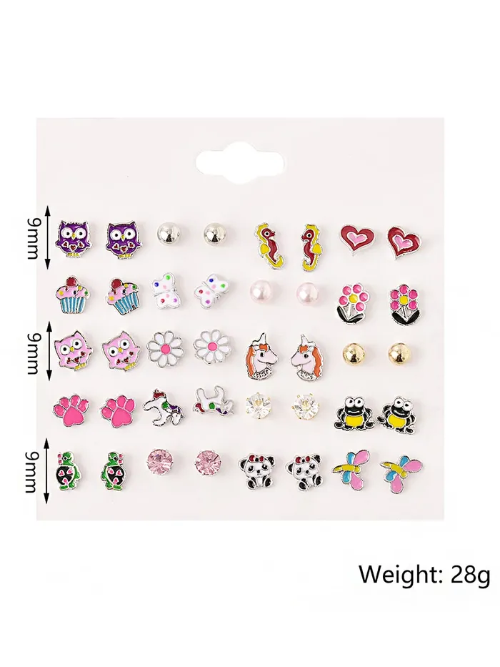Melbees by Yellow Chimes Stud Earrings for Girls Combo of 20 Pairs Cute Little Stud Earrings Combo For Girls Yellow Chimes Rings