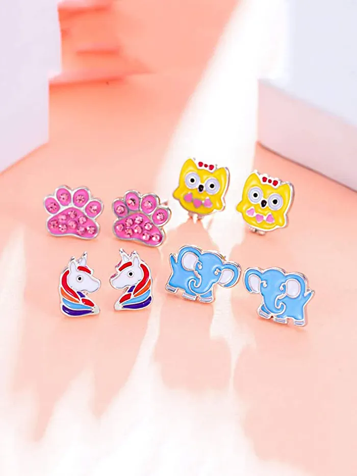 Melbees by Yellow Chimes Stud Earrings for Girls Combo of 30 Pairs Studs Earrings Cute Characters Multicolor Stud Earrings Set for Kids and Girls Yellow Chimes Earrings