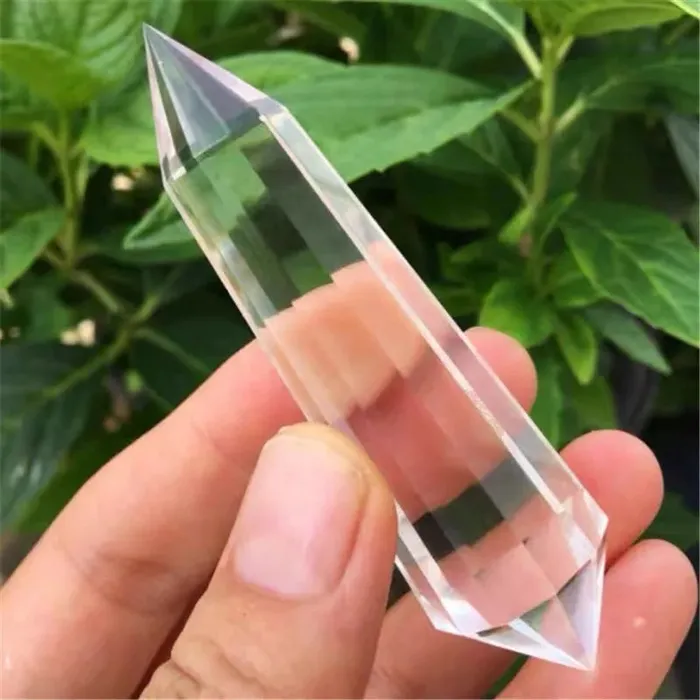 Metamorphidi Earrings Clear Natural Quartz Crystal Vogel Style Healing Wand