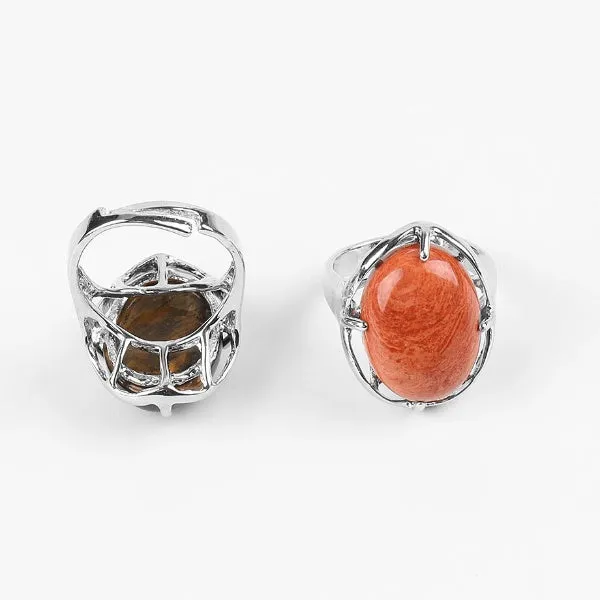 Metamorphidi Rings Adjustable Unique Gemstone Rings