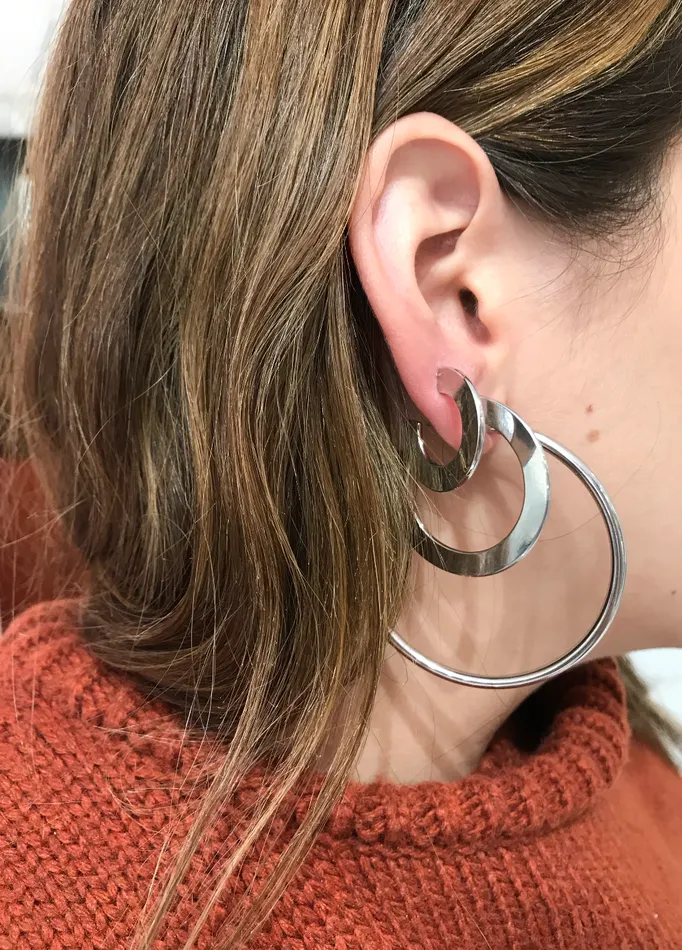 Millo Jewelry Earrings Small Flat Hoops Millo Jewelry Earrings Small Flat Hoops