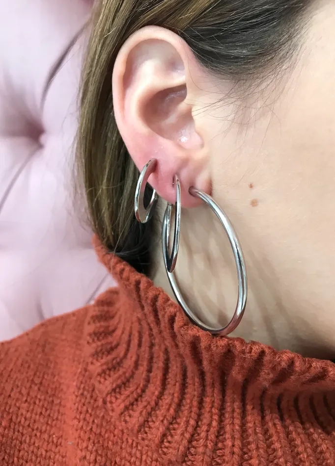 Millo Jewelry Earrings Small Flat Hoops Millo Jewelry Earrings Small Flat Hoops