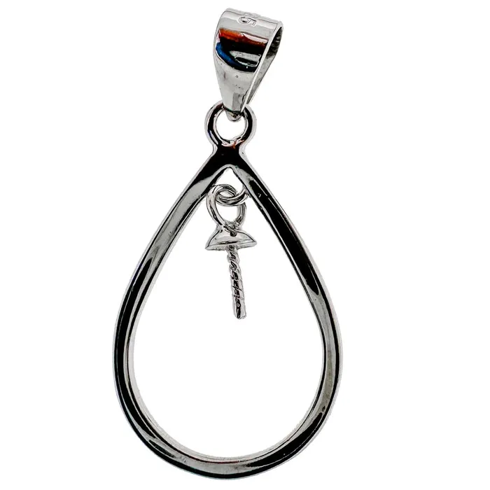 MPST026 Necklaces DIY Mount Pendant 925 Sterling Silver Teardrop Dangle