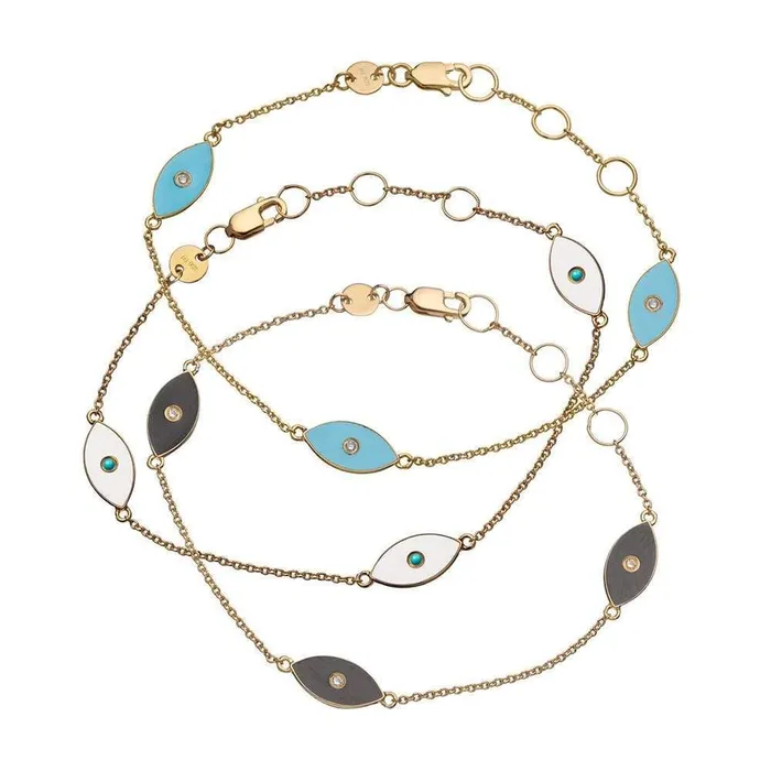 Nazar Enamel Romy Bracelet in Black Jennifer Zeuner Bracelets