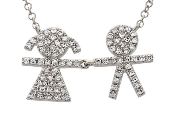 Necklaces Alev Girl Boy Pave Diamond Necklace