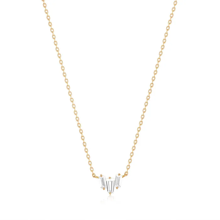 Necklaces AURELIE GI Jaci Baguette White Sapphire Necklace