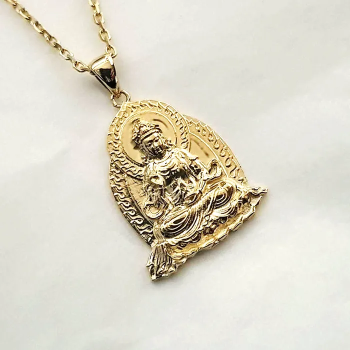 Necklaces carre dor 14k 18k gold buddha pendant necklace 1 Medium