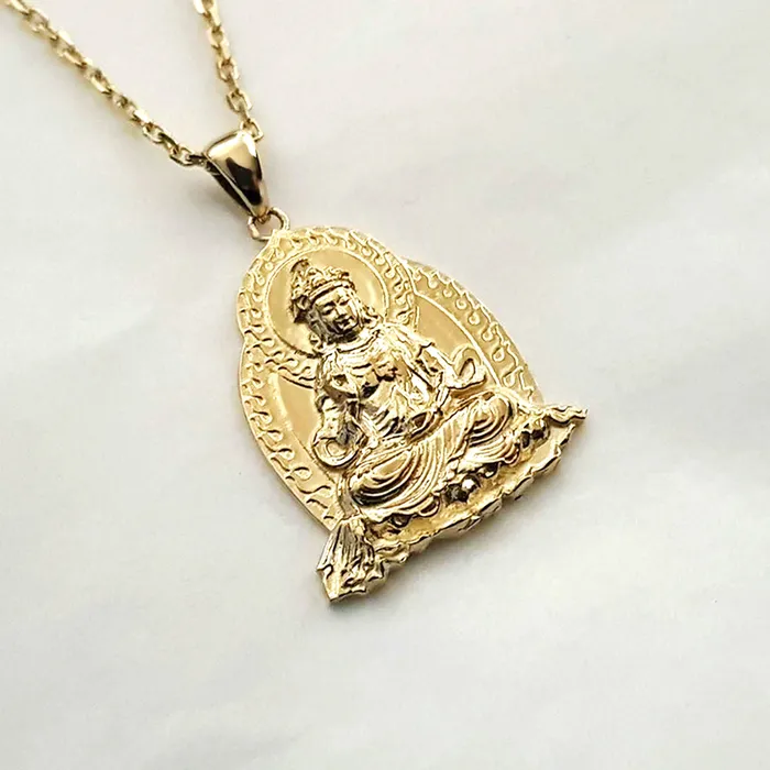 Necklaces carre dor 14k 18k gold buddha pendant necklace 1 Medium