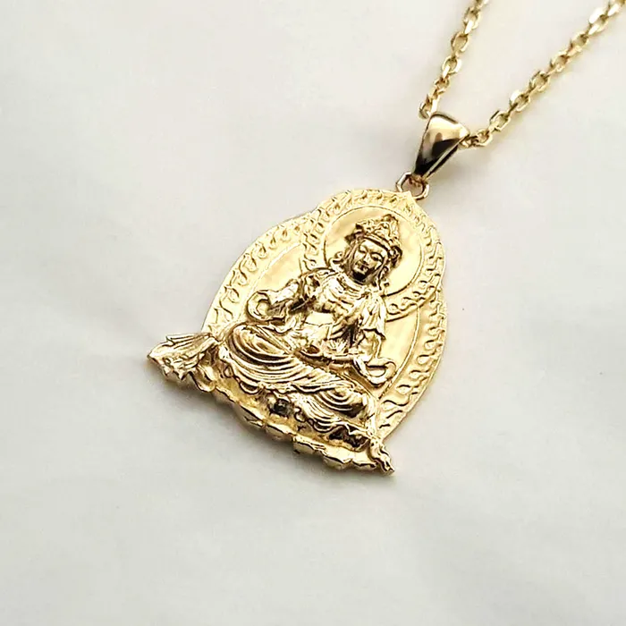 Necklaces carre dor 14k 18k gold buddha pendant necklace 1 Medium