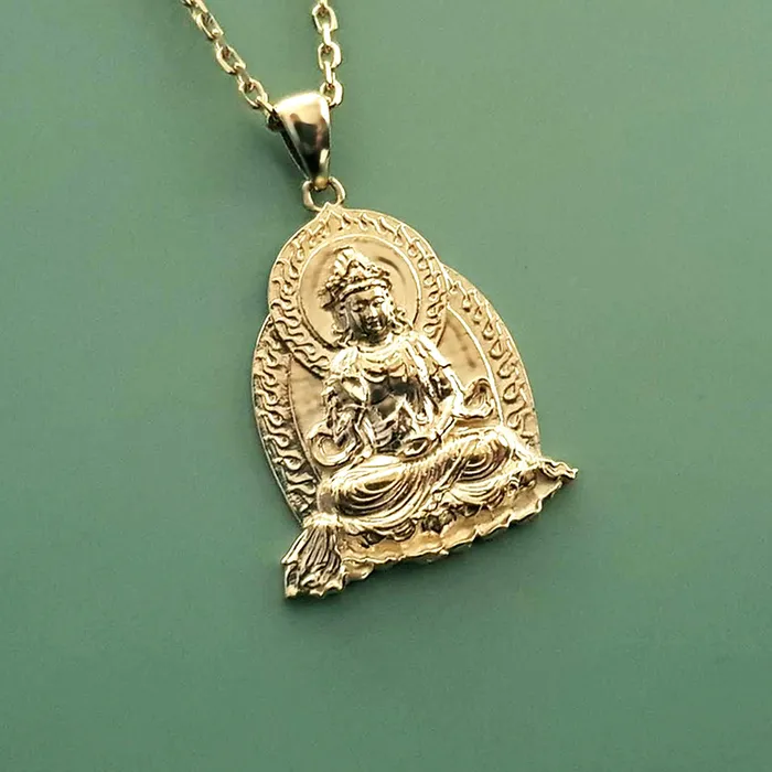 Necklaces carre dor 14k 18k gold buddha pendant necklace 1 Medium