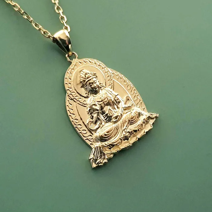 Necklaces carre dor 14k 18k gold buddha pendant necklace 1 Medium