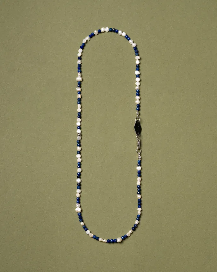 Necklaces CUN Maryn Petite Lapis Beaded Pearl Necklace