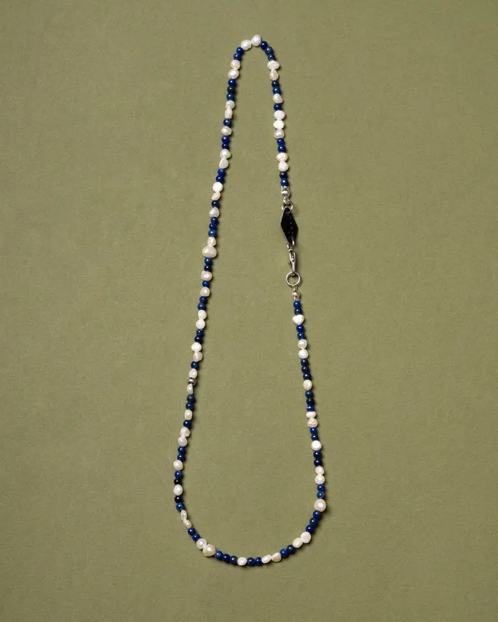 Necklaces CUN Maryn Petite Lapis Beaded Pearl Necklace
