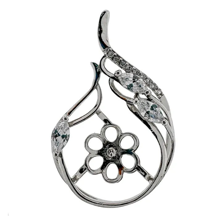 Necklaces DIY Mount Pendant 925 Sterling Silver Sparkling Teardrop MPST086