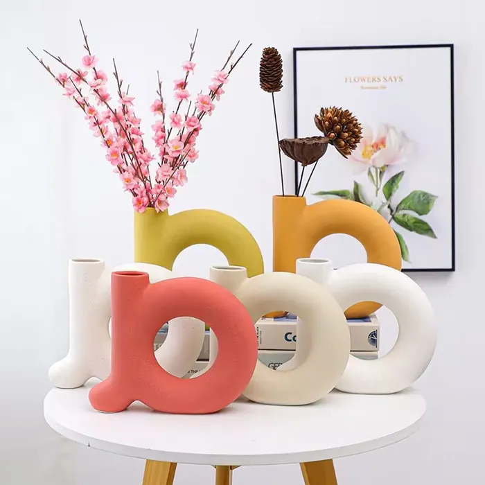 Necklaces Donut Shaped Silicone Vase Mold for Jesmonite Art Resin Art Hub