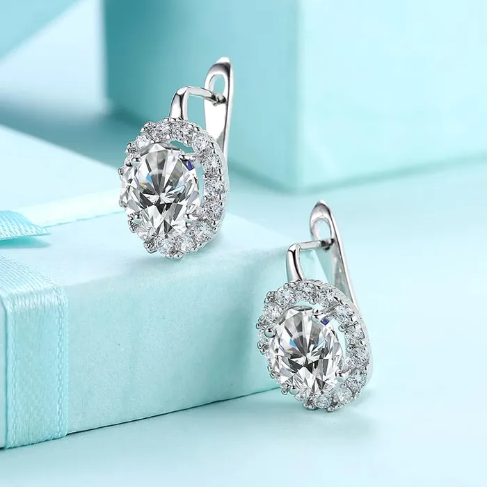 Necklaces Kairangi Stud Earrings for Women Crystals from Swarovski Clip On White Studs Earrings for Women and Girls Kairangi