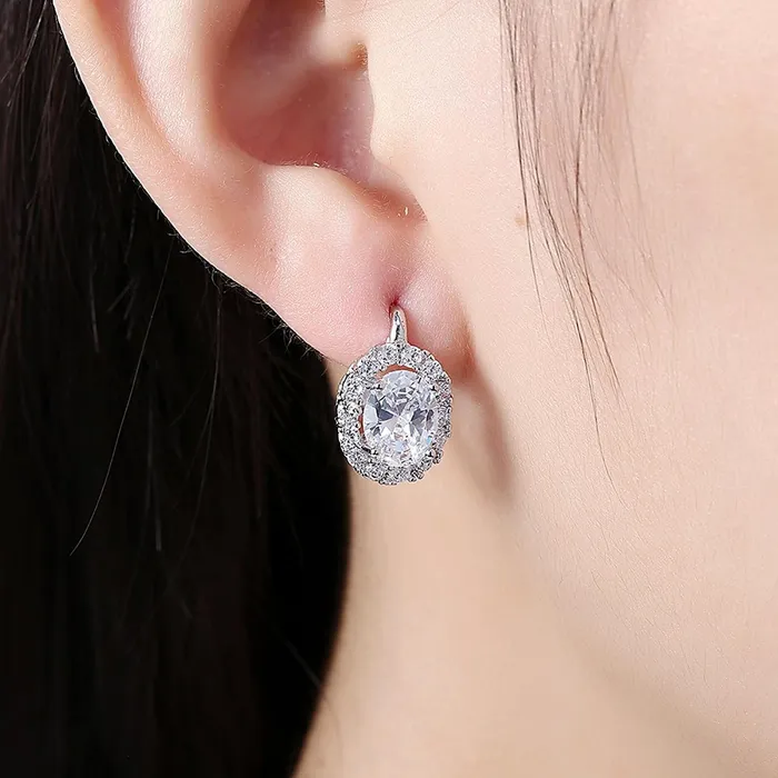 Necklaces Kairangi Stud Earrings for Women Crystals from Swarovski Clip On White Studs Earrings for Women and Girls Kairangi