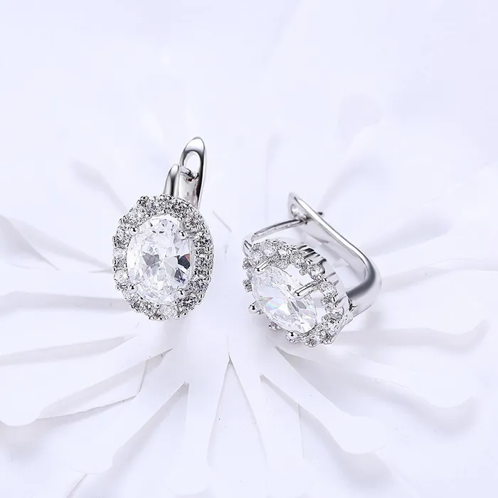 Necklaces Kairangi Stud Earrings for Women Crystals from Swarovski Clip On White Studs Earrings for Women and Girls Kairangi