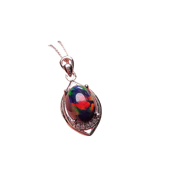 Necklaces Metamorphidi 7x9 Black Opal Necklace Natural Black Opal Leaf Pendant Necklace in Sterling Silver Necklaces Metamorphidi 7x9 Black Opal Necklace Natural Black Opal Leaf Pendant Necklace in Sterling Silver