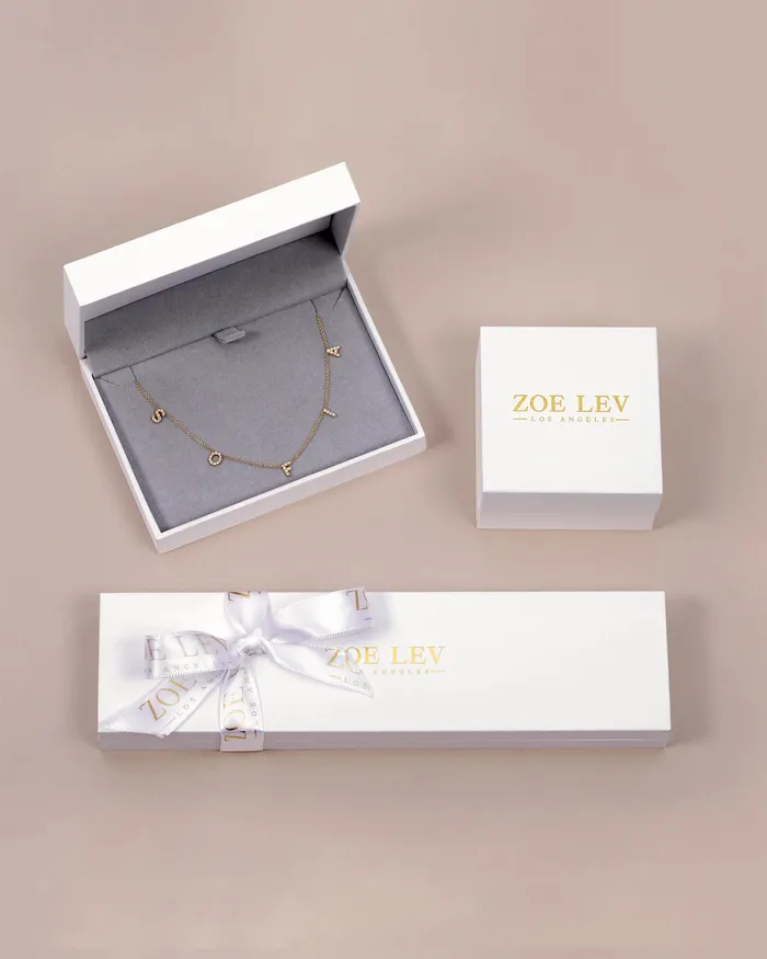 Necklaces Monarch Market 14k Gold Gothic Name Necklace
