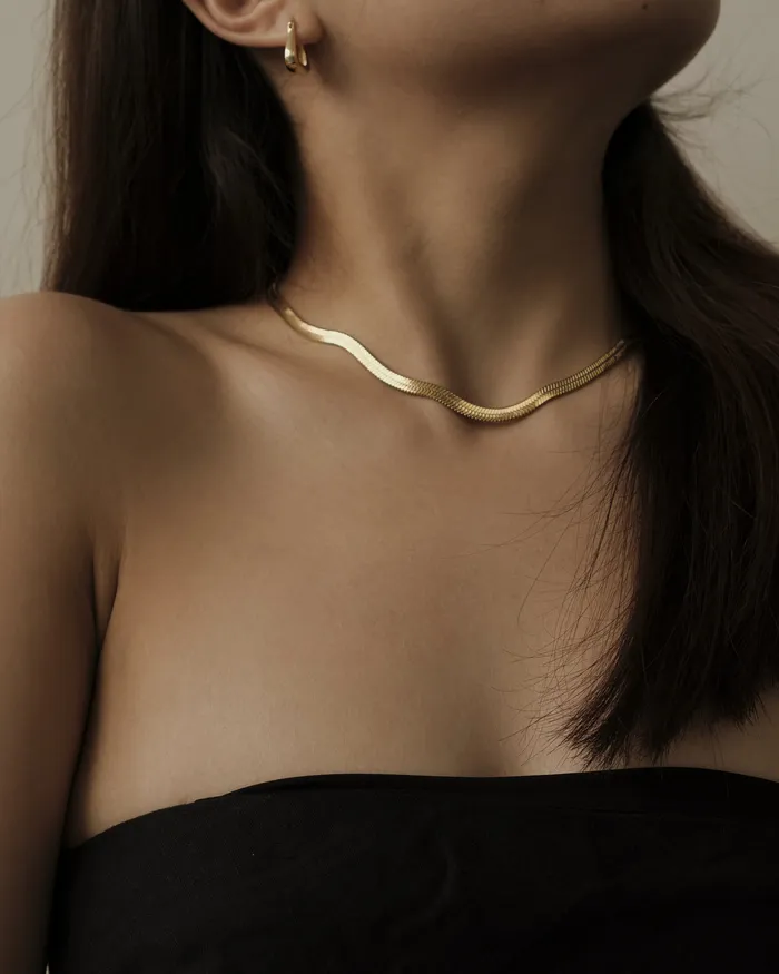 Necklaces MYJN Bold Louella Herringbone Chain Choker