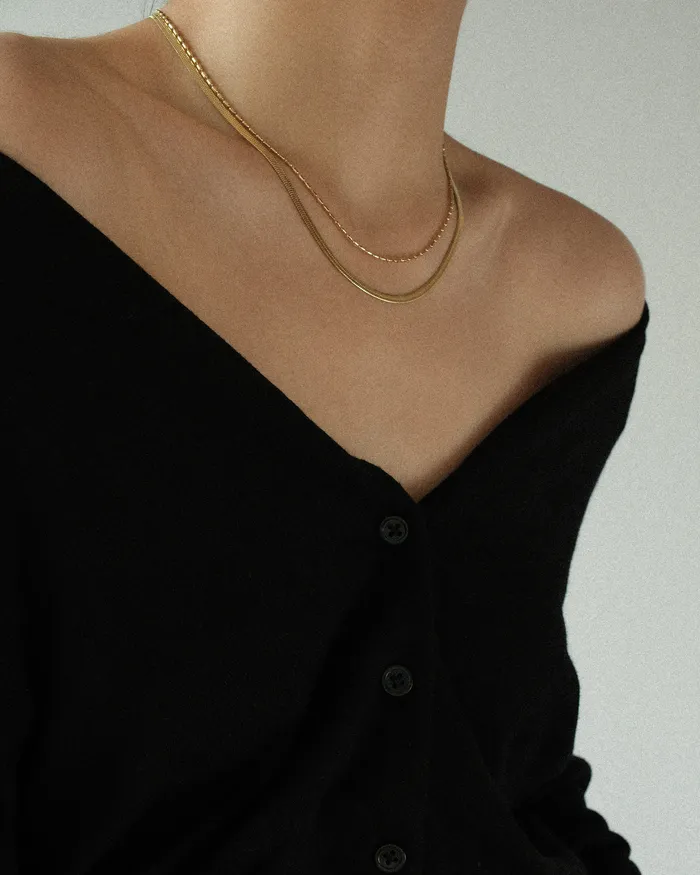 Necklaces MYJN Hailey Layered Snake Beaded Necklace