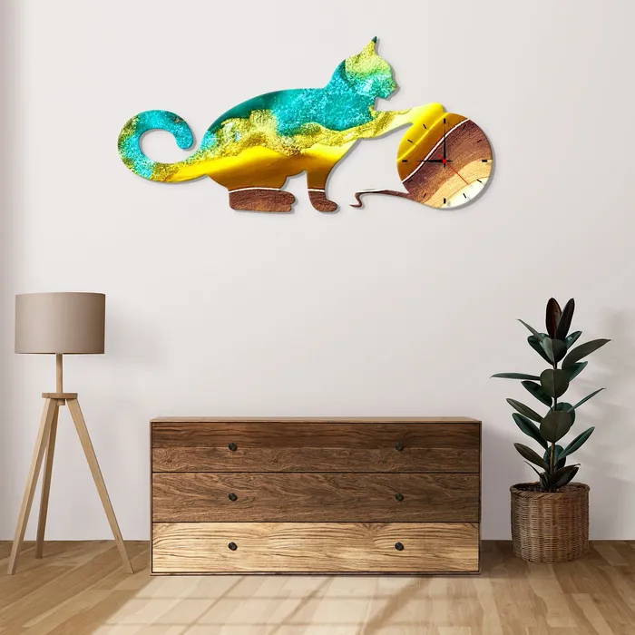 Necklaces Resin Art Hub MDF Cat Wall Clock Base 28260cm