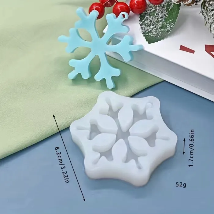 Necklaces Resinarthub Snow flakes Tag Silicone Mold For Resin Art 2 variants
