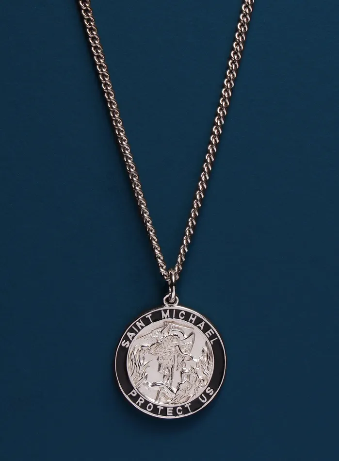 Necklaces Sterling Silver Saint Michael Mens Necklace WE ARE ALL SMITH Mens Jewelry Clothing Necklaces Sterling Silver Saint Michael Mens Necklace WE ARE ALL SMITH Mens Jewelry Clothing