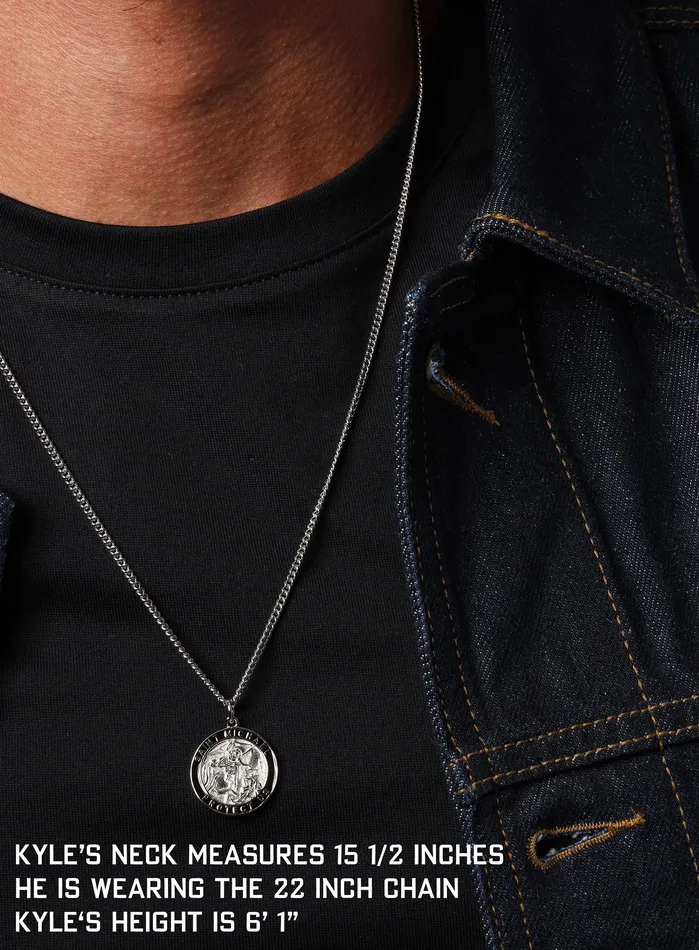 Necklaces Sterling Silver Saint Michael Mens Necklace WE ARE ALL SMITH Mens Jewelry Clothing