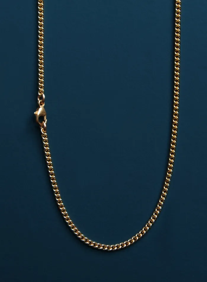 Necklaces Vermeil Gold Cross on 14k Gold Filled Curb Chain We Are All Smith