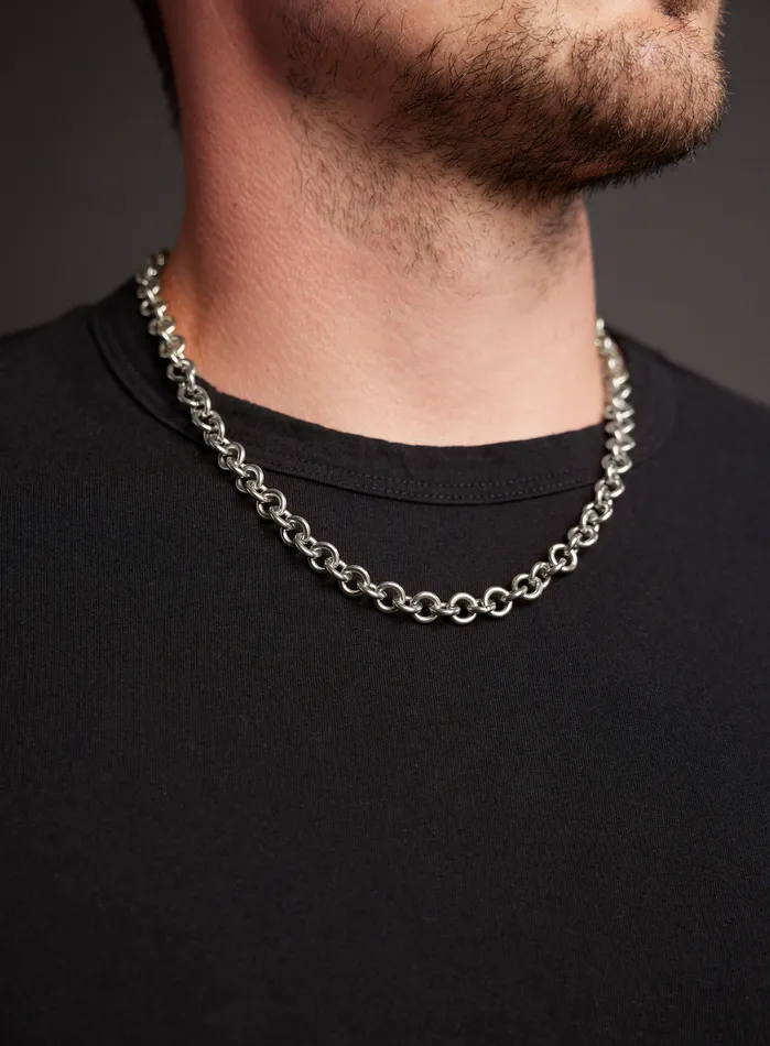 Necklaces Waterproof 9mm Chunky Round Cable Chain Necklace for Men WE ARE ALL SMITH Necklaces Waterproof 9mm Chunky Round Cable Chain Necklace for Men WE ARE ALL SMITH