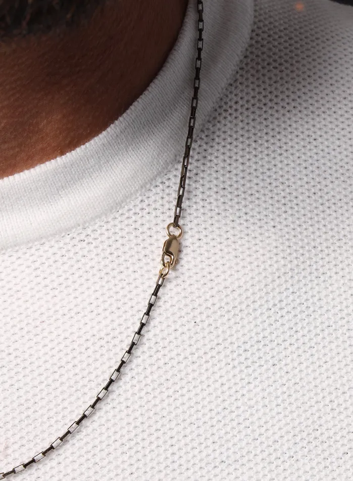 Necklaces WE ARE ALL SMITH Mens Jewelry Clothing Elongated Cable Chocolate Vermeil Gold Chain Necklace for Men