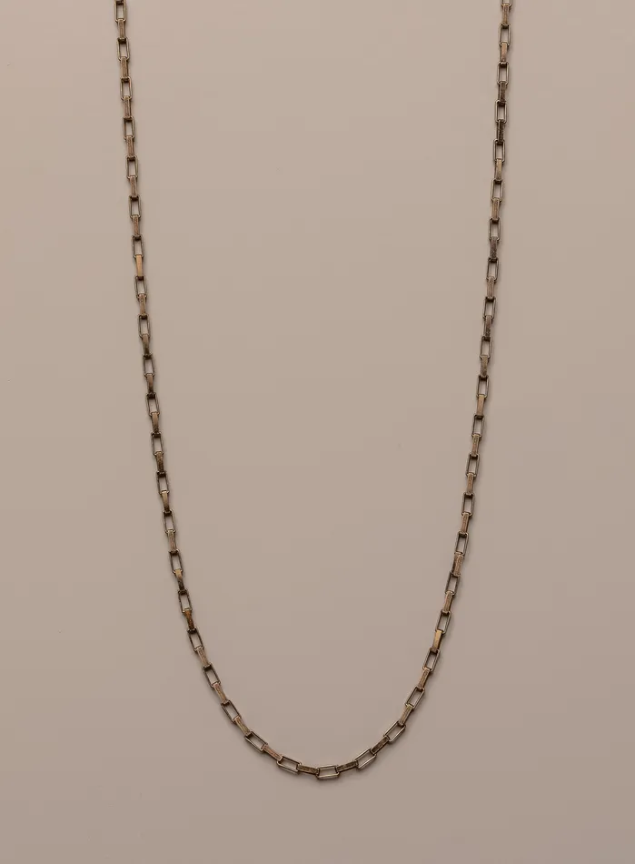 Necklaces WE ARE ALL SMITH Mens Jewelry Clothing Elongated Cable Chocolate Vermeil Gold Chain Necklace for Men