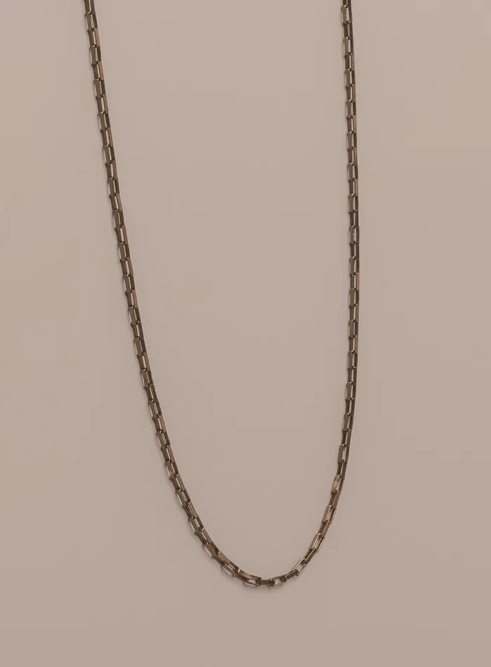 Necklaces WE ARE ALL SMITH Mens Jewelry Clothing Elongated Cable Chocolate Vermeil Gold Chain Necklace for Men