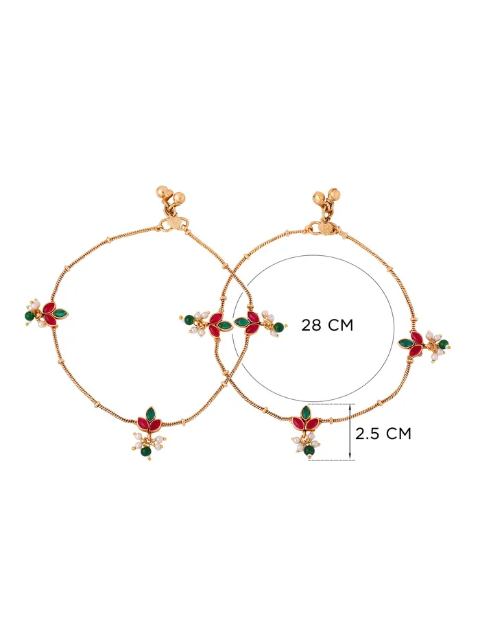 Necklaces Yellow Chimes Anklets for Women Girls Traditional Payal For Women Gold Plated Womens Anklets Ethnic Golden Payal Birthday Gift for Girls Women Anniversary Gift for Wife Yellow Chimes