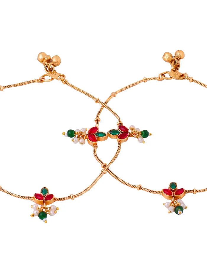 Necklaces Yellow Chimes Anklets for Women Girls Traditional Payal For Women Gold Plated Womens Anklets Ethnic Golden Payal Birthday Gift for Girls Women Anniversary Gift for Wife Yellow Chimes
