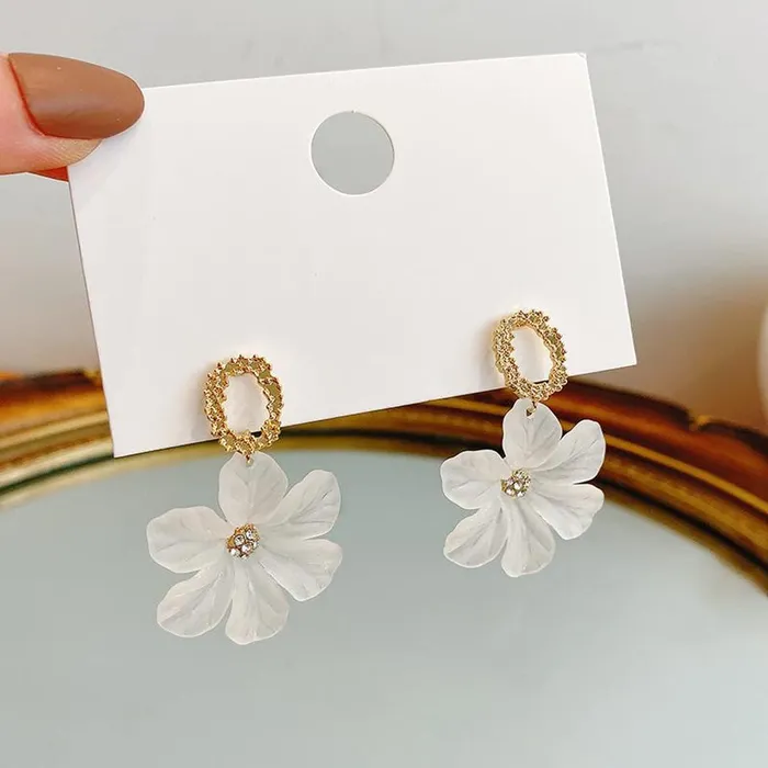 Necklaces Yellow Chimes Earrings for Women and Girls Flower Drop EarringsGold Plated Drop Earrings Birthday Gift for girls and women Anniversary Gift for Wife Yellow Chimes