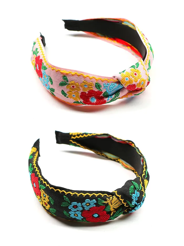 Necklaces Yellow Chimes Head Bands for Girls 2 Pcs Hair Band for Women Floral Printed Fabric Headband Hair Accessories for Women and Girls Yellow Chimes