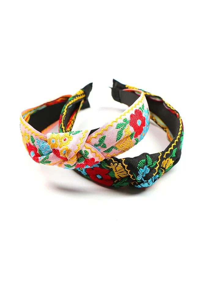 Necklaces Yellow Chimes Head Bands for Girls 2 Pcs Hair Band for Women Floral Printed Fabric Headband Hair Accessories for Women and Girls Yellow Chimes