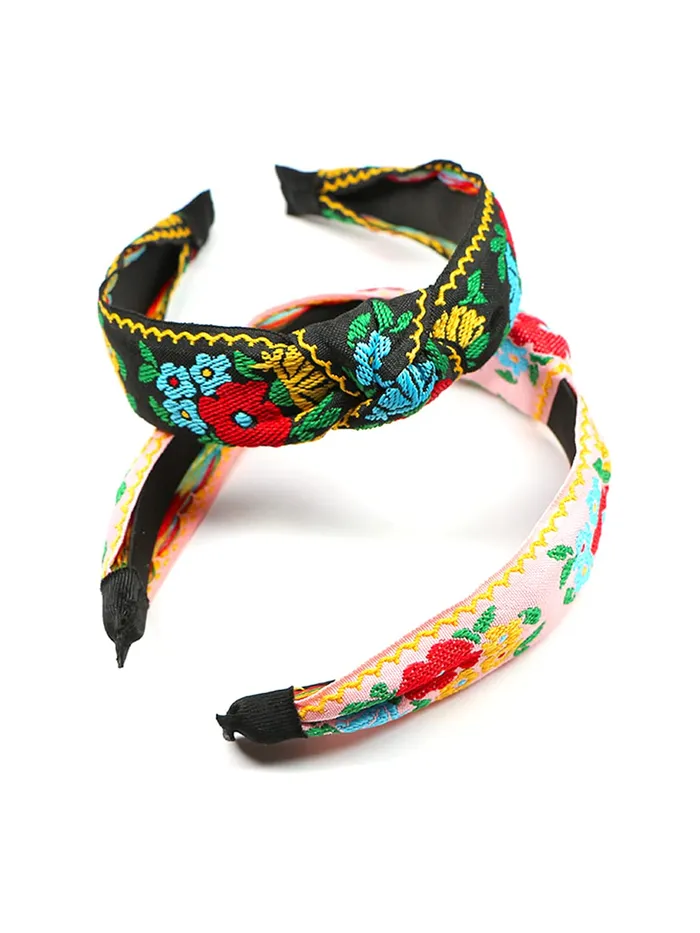 Necklaces Yellow Chimes Head Bands for Girls 2 Pcs Hair Band for Women Floral Printed Fabric Headband Hair Accessories for Women and Girls Yellow Chimes