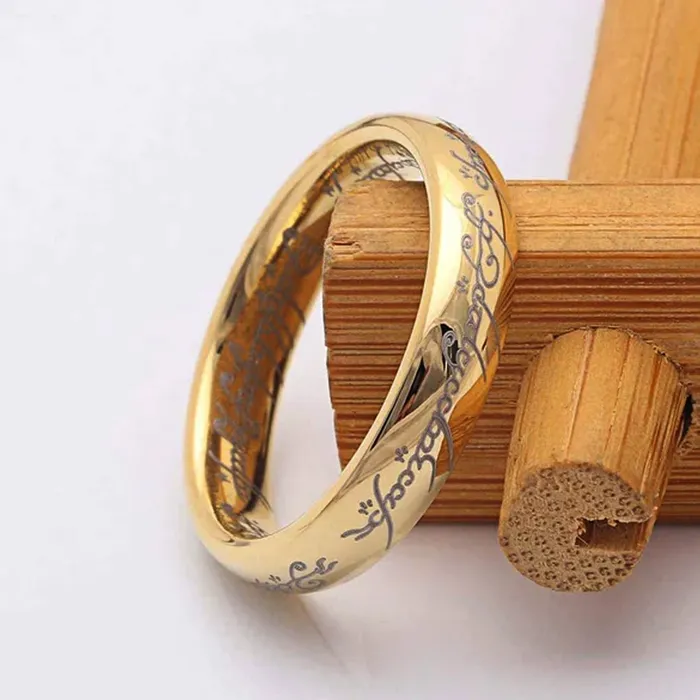 Necklaces Yellow Chimes Rings for Men Golden Colored Stainless Steel Broad Style Mark Mens Collection Rings for Men and Boys Ring Size 11 Yellow Chimes