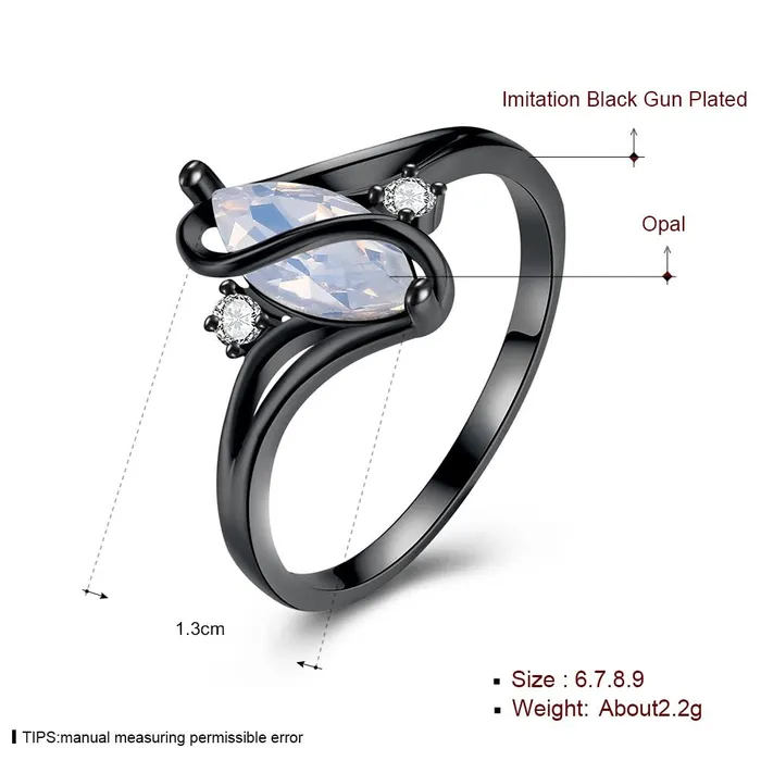 Necklaces Yellow Chimes Rings for Women Black Adjustable Ring Olivia ManMade Opal Invisible Setting Black Gun Plated Ring for Women and Girls Yellow Chimes