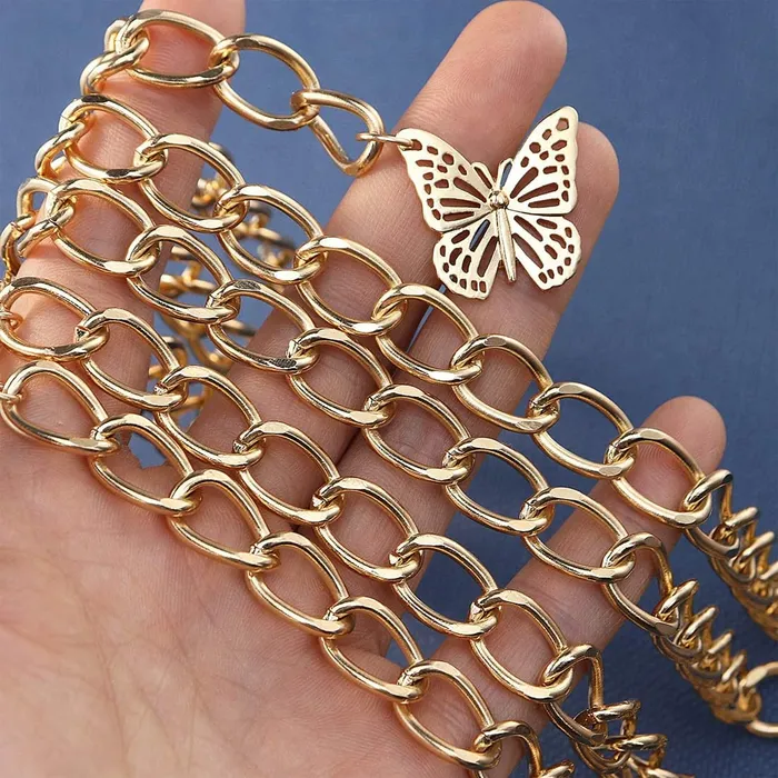 Necklaces Yellow Chimes Waist Chain for Women Gold Toned Multilayer Heart Charmed Waist Chain for Women and Girls Yellow Chimes